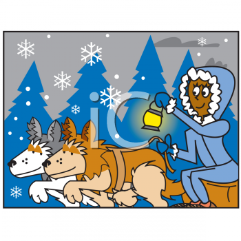 clip art dog sled