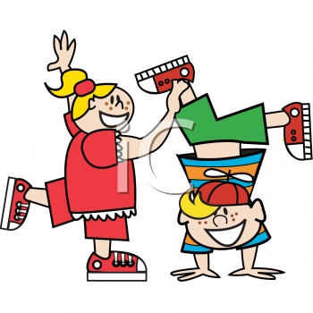 clip art boy and girl