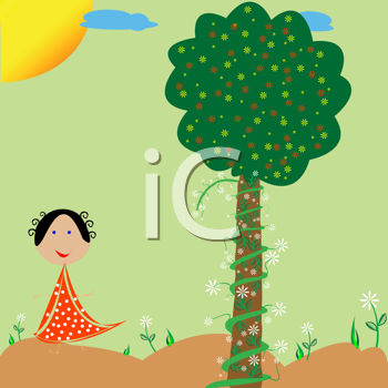 cartoon trees and flowers. Flower Clipart